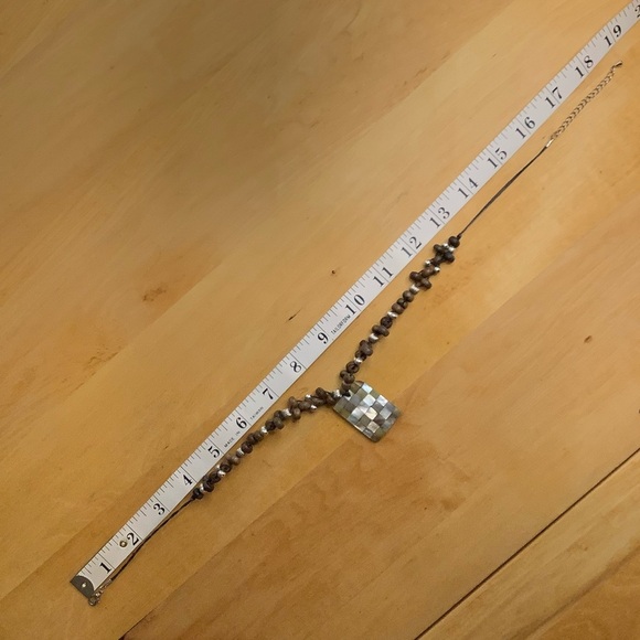 ARTISAN Beaded Shell Pendant Cord Necklace - Picture 4 of 9